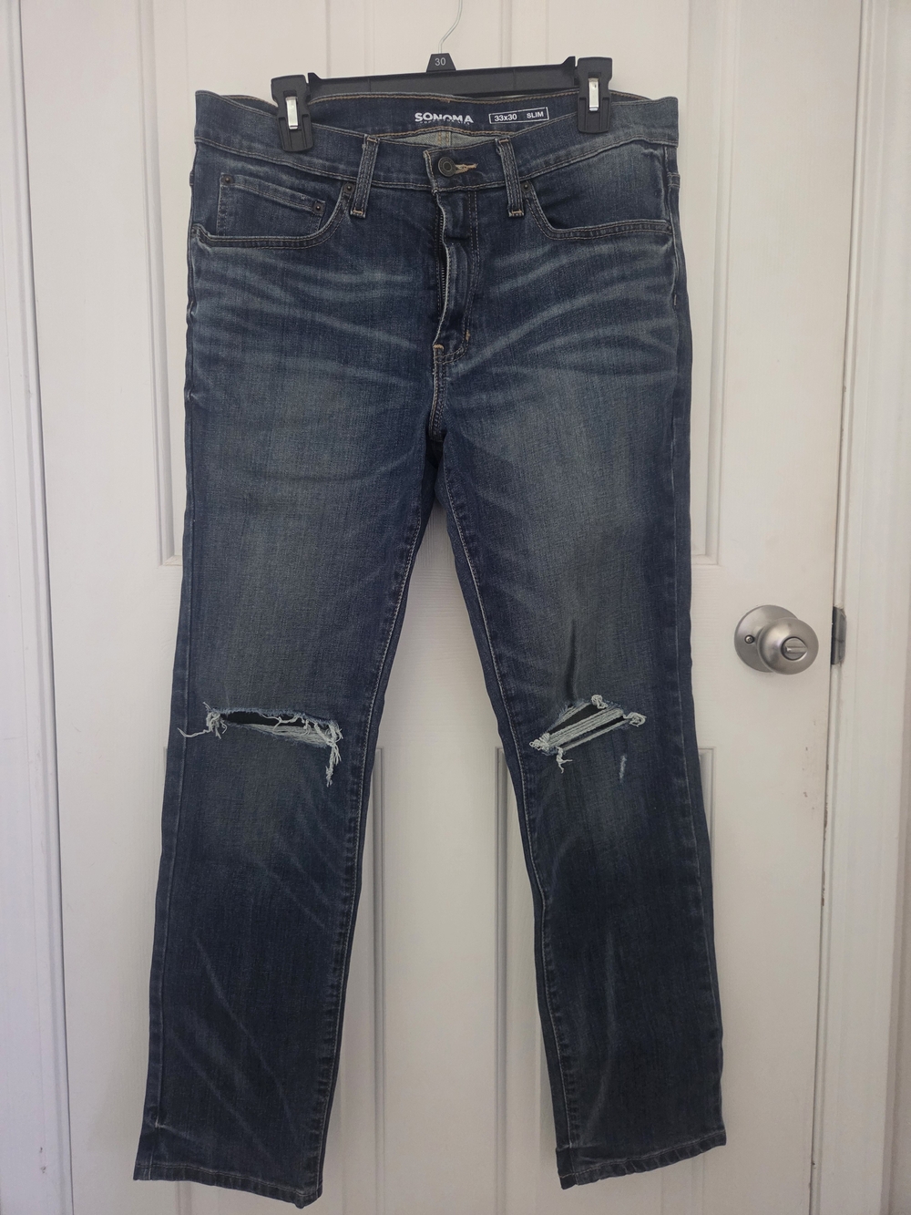 Sonoma Men's Distressed Slim Jeans - Blue